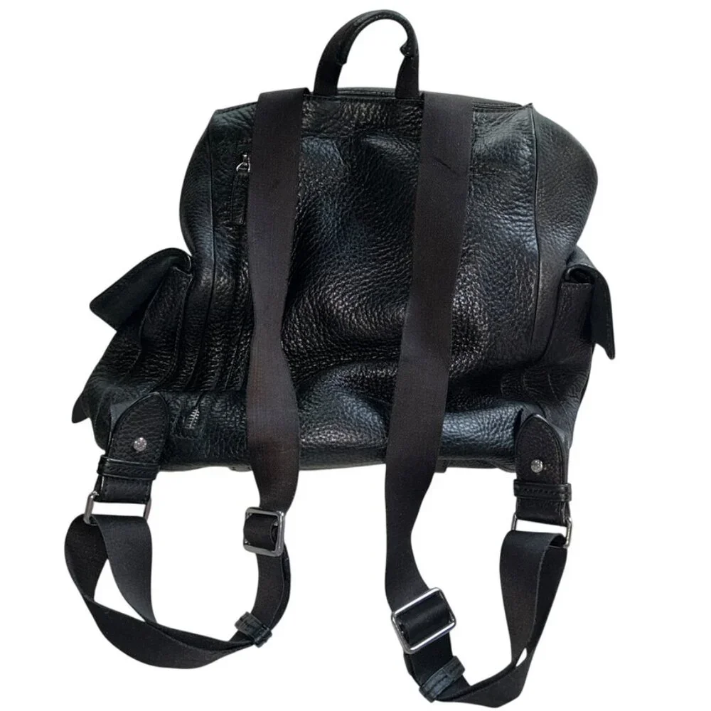tumi black all weather leather back pack adventure travel